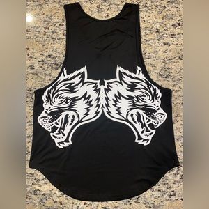 “IYKYK” dry wolf drop cut tank